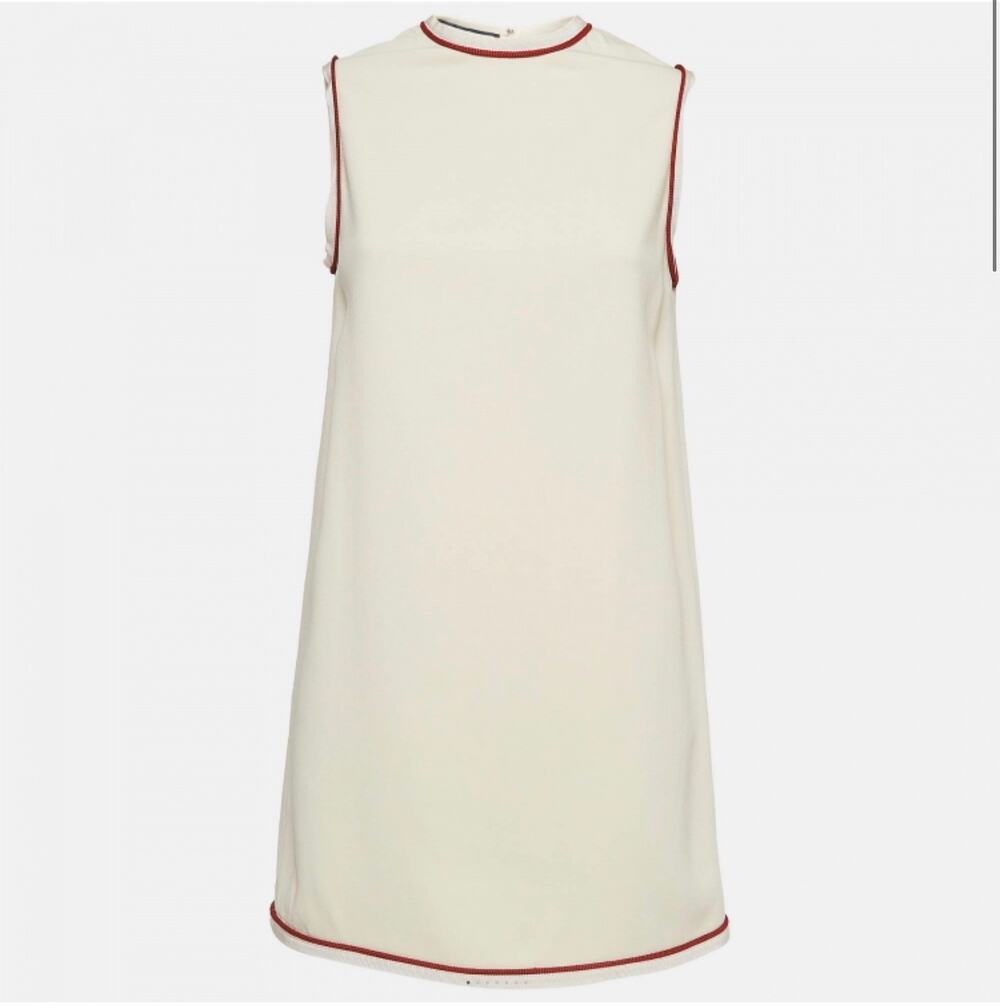 Gucci Light Beige Crepe Sleeveless Mini Dress